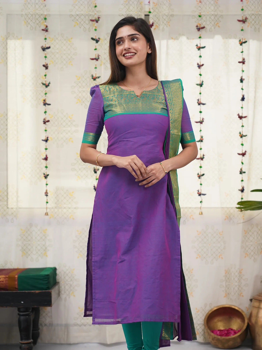 Snofi Creation Women Kanchi Pure Cotton Kurta with Dupatta