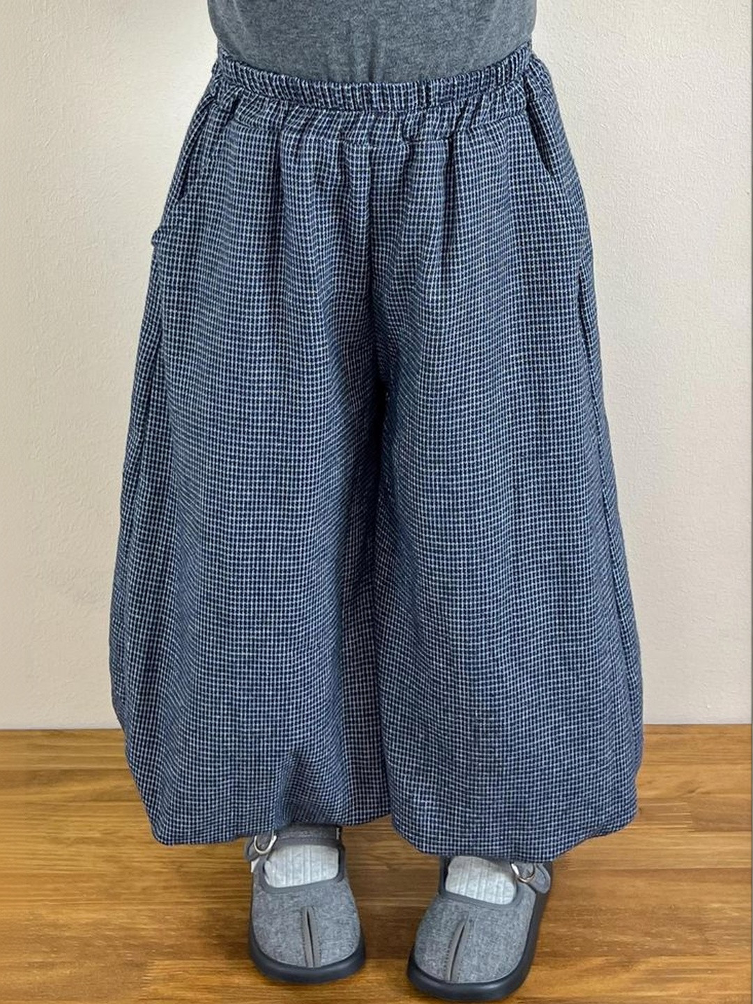 LULU & SKY Girls High-Rise Checked Balloon Trousers