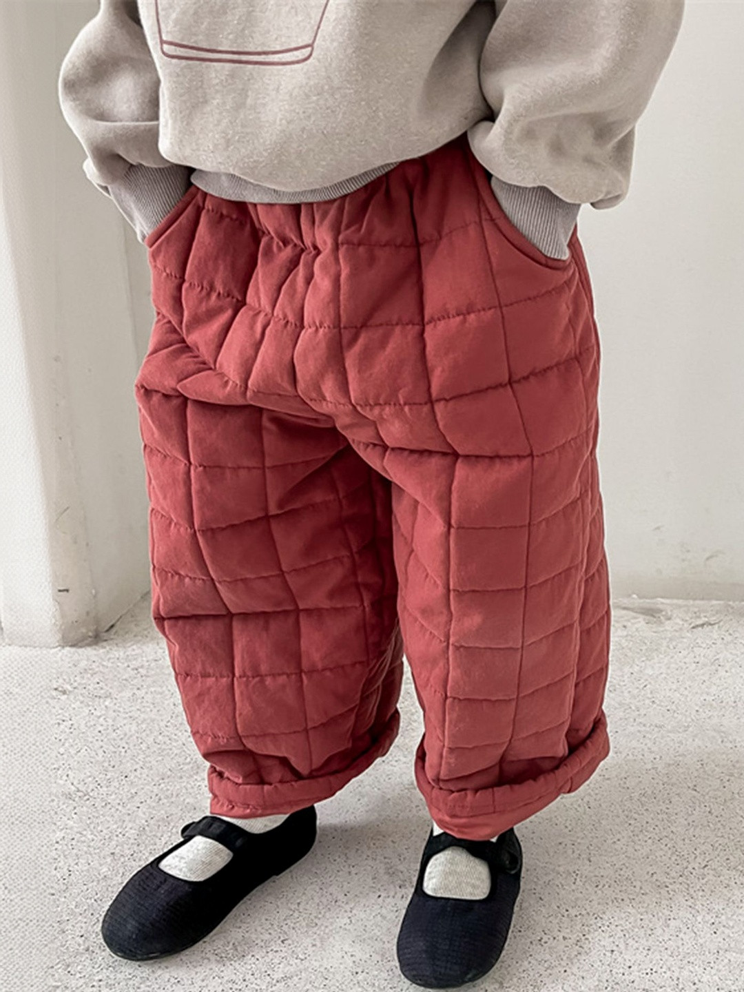 LULU & SKY Girls Wide Leg High-Rise Quilted Elastic-Waist Trousers