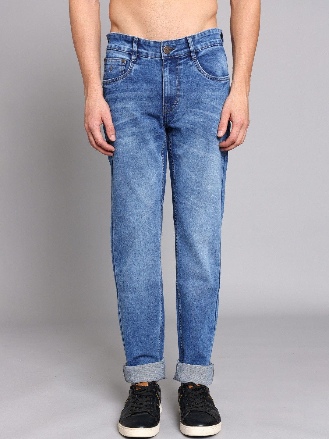 TRIGGER Men Slim Fit Low-Rise Light Fade Stretchable Jeans