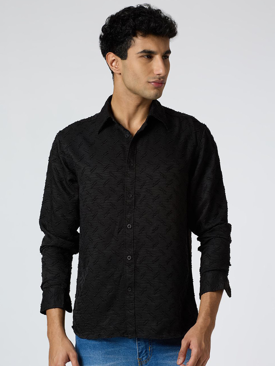 JOHN WATSON Men Spread Collar Long Sleeves Shirt