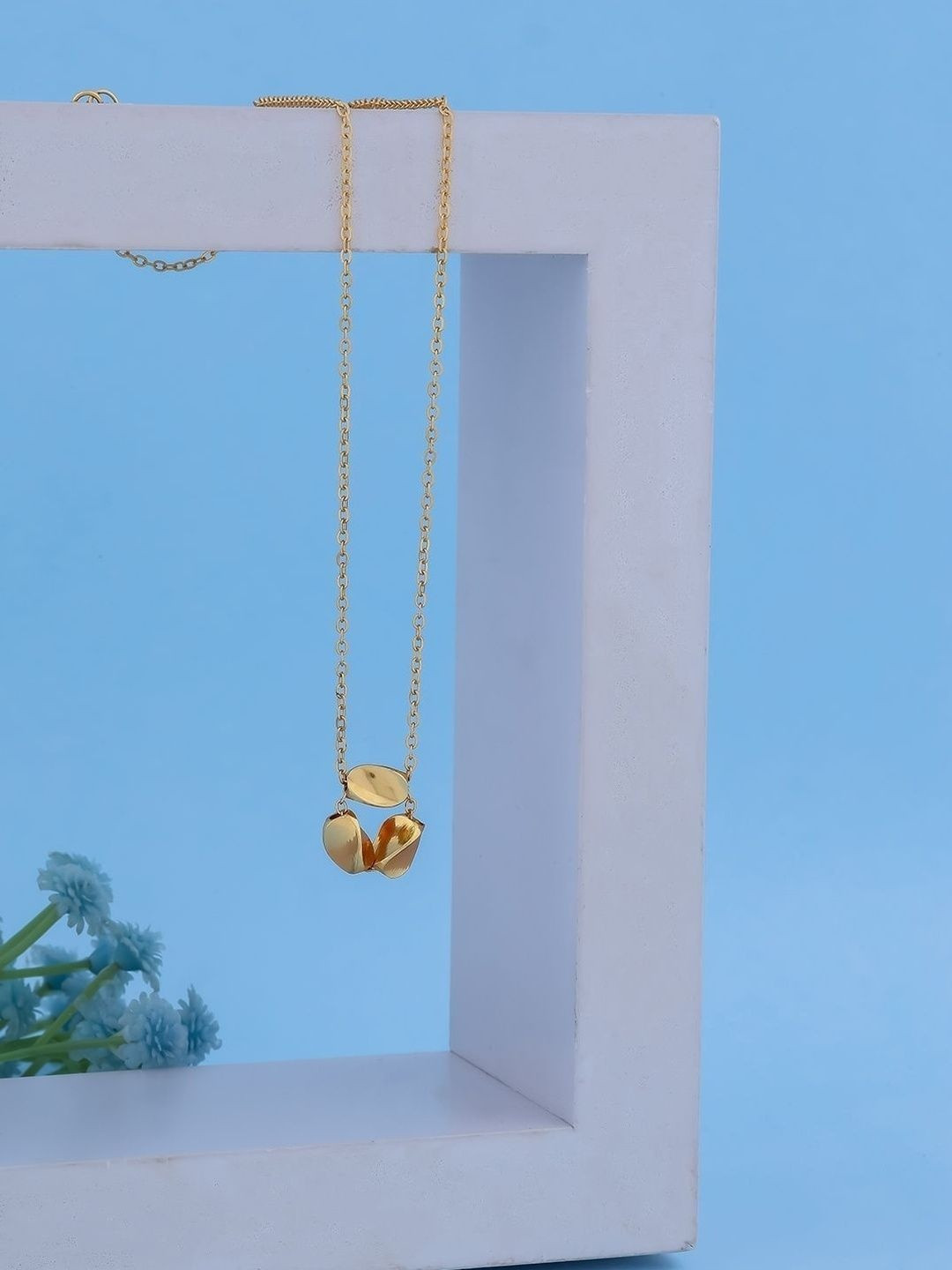 SZN Set of 2 Gold-Plated Link Chain Heart Shaped Chains