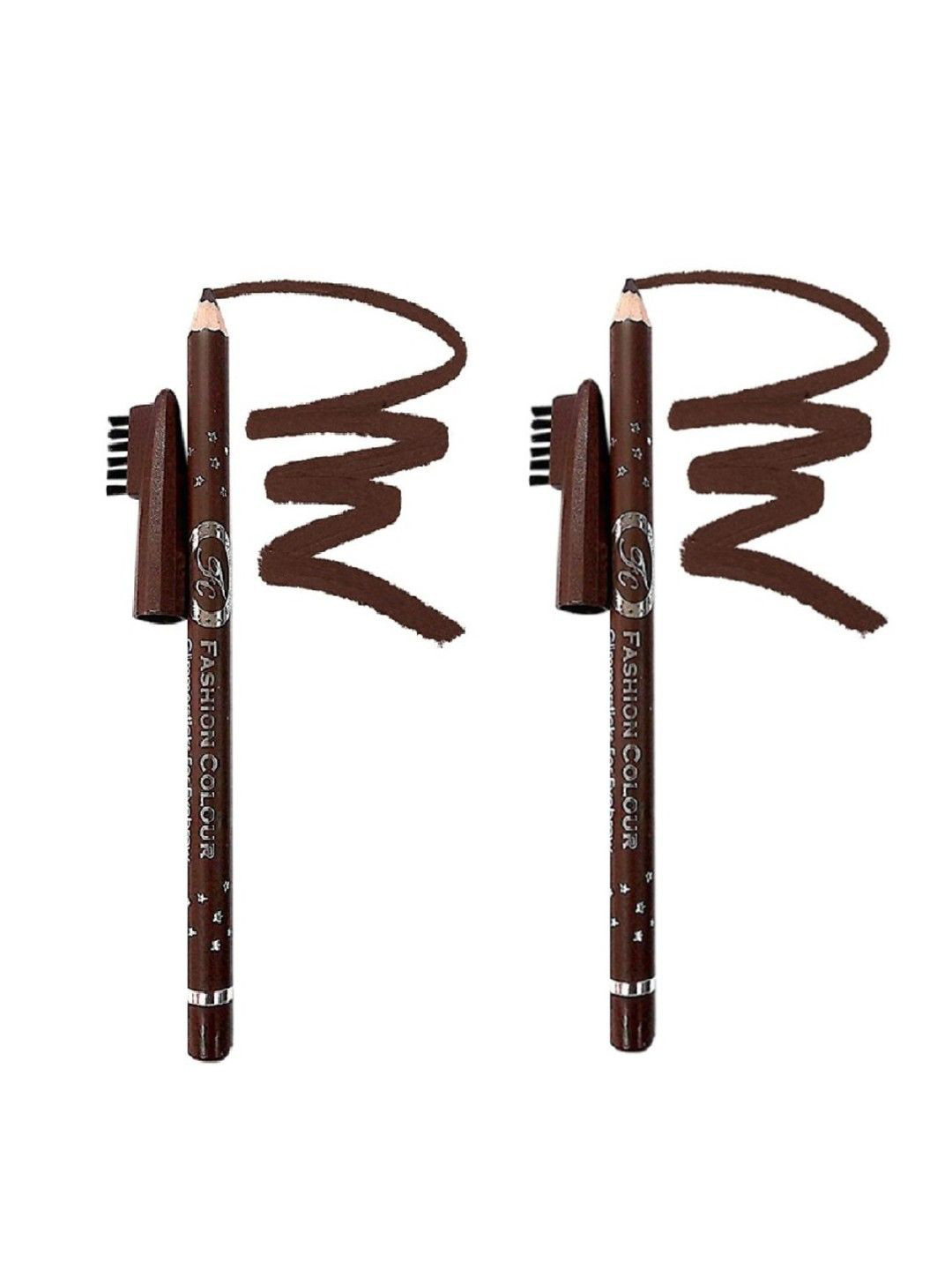 Fashion Colour Set of 2 Professional Eyebrow Pencil with Brush - Dark Brown 02
