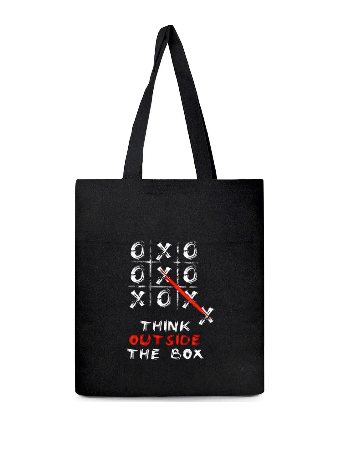 the sack co Women Tic-Tac-Toe Printed Structured Canvas Tote Bag