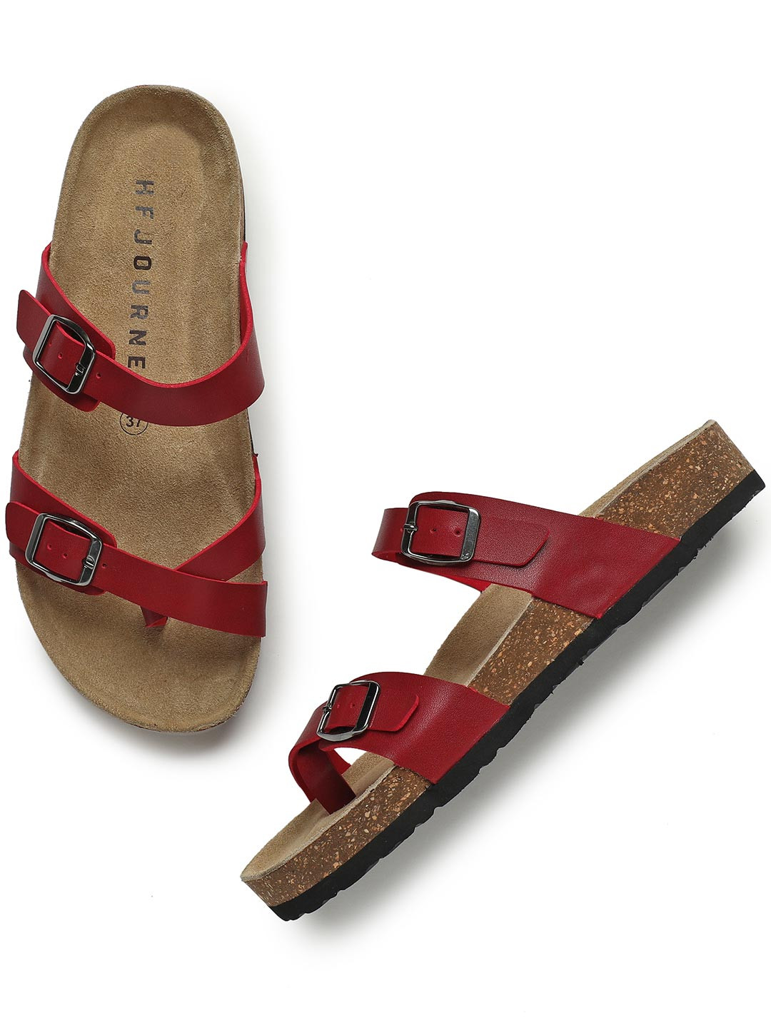 HF JOURNEY Women Open Toe Flats with Buckles