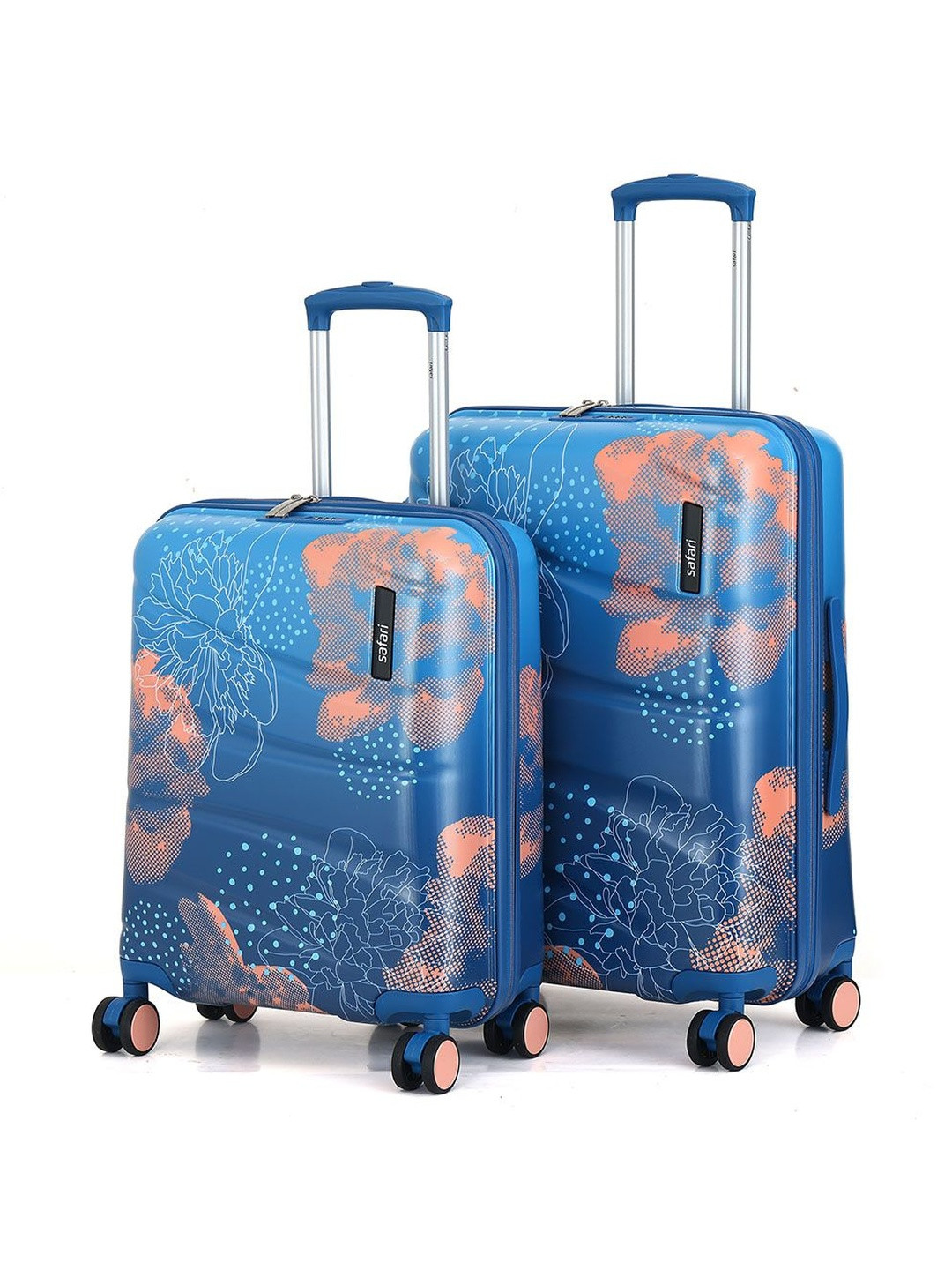 Safari Set Of 2 Textured Hard sided Trolley Bags