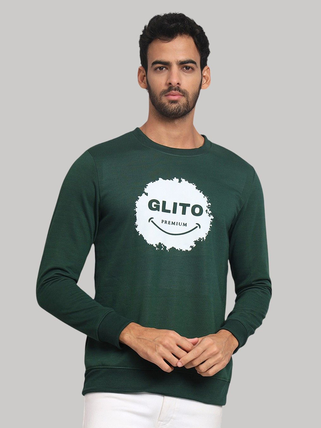 GLITO X Men Brand Logo Printed Round Neck Sweatshirt