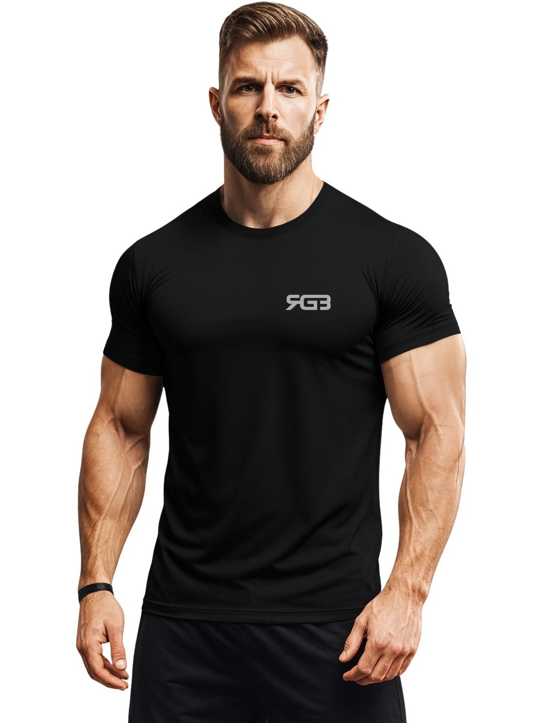 Men Pack Of 3 Muscle Fit Brand Logo T-shirts