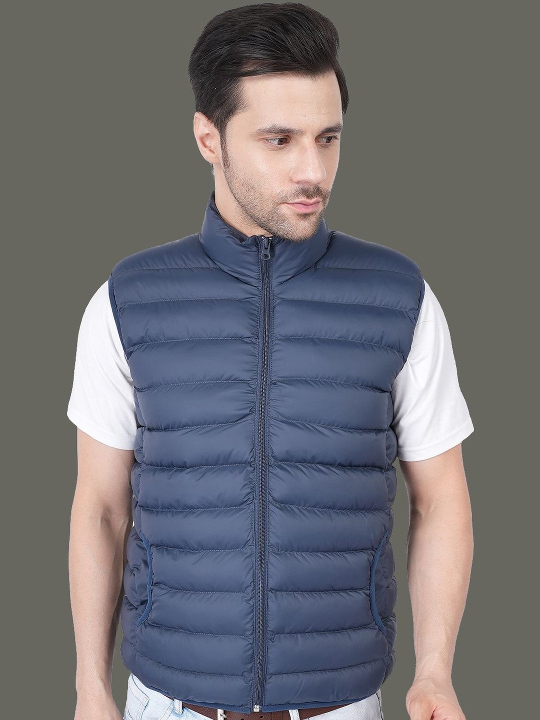 Club York Men Lightweight Front Zipper Puffer Jacket
