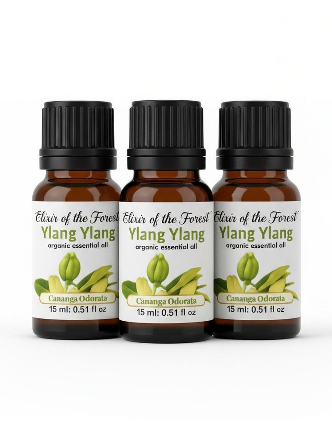 ELIXIR OF THE FOREST Set Of 3 Ylang Ylang Essential Oil - 15 ml Each