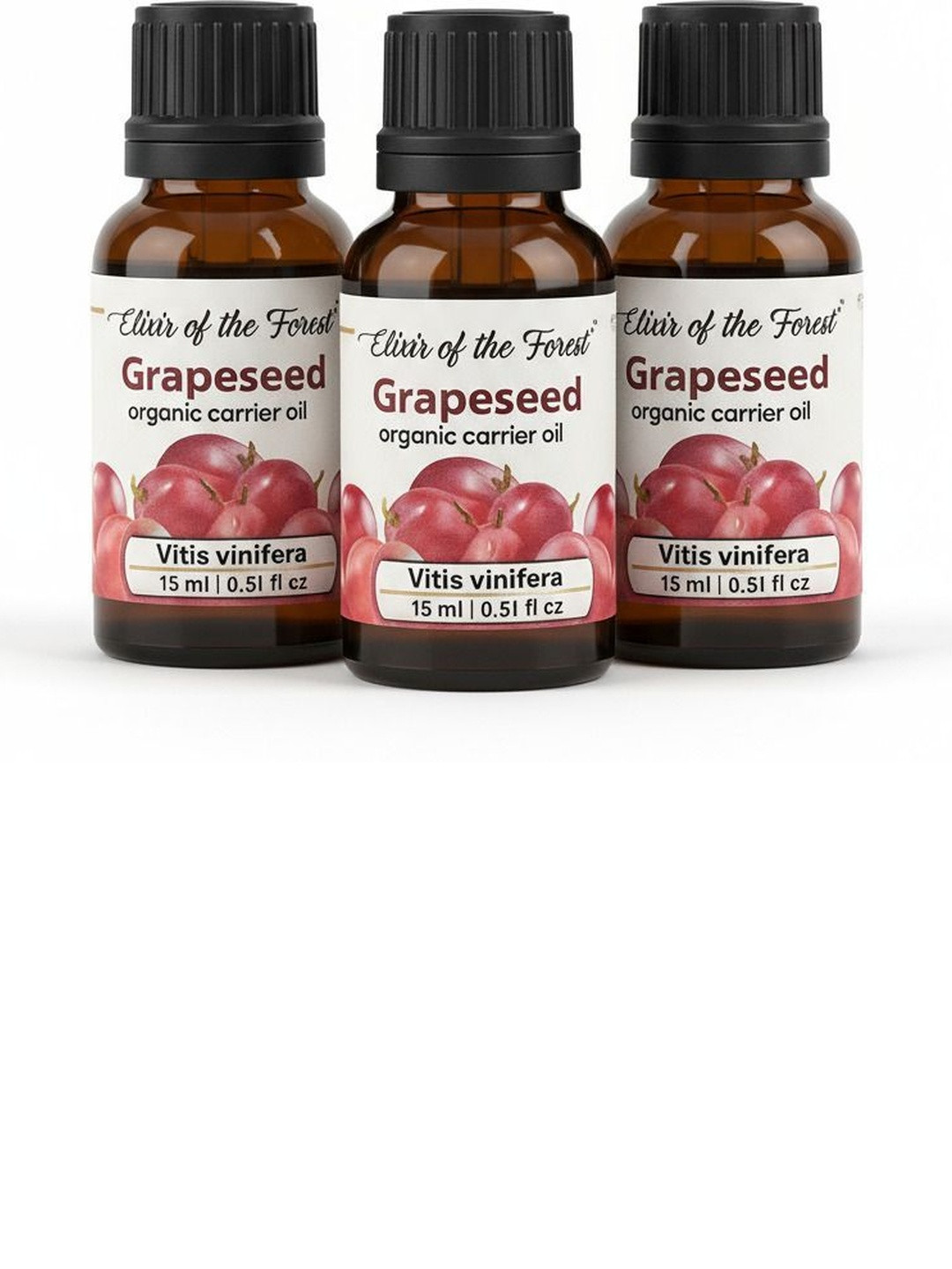 ELIXIR OF THE FOREST Set Of 3 Grapeseed Organic Carrier Oil - 15 ml Each