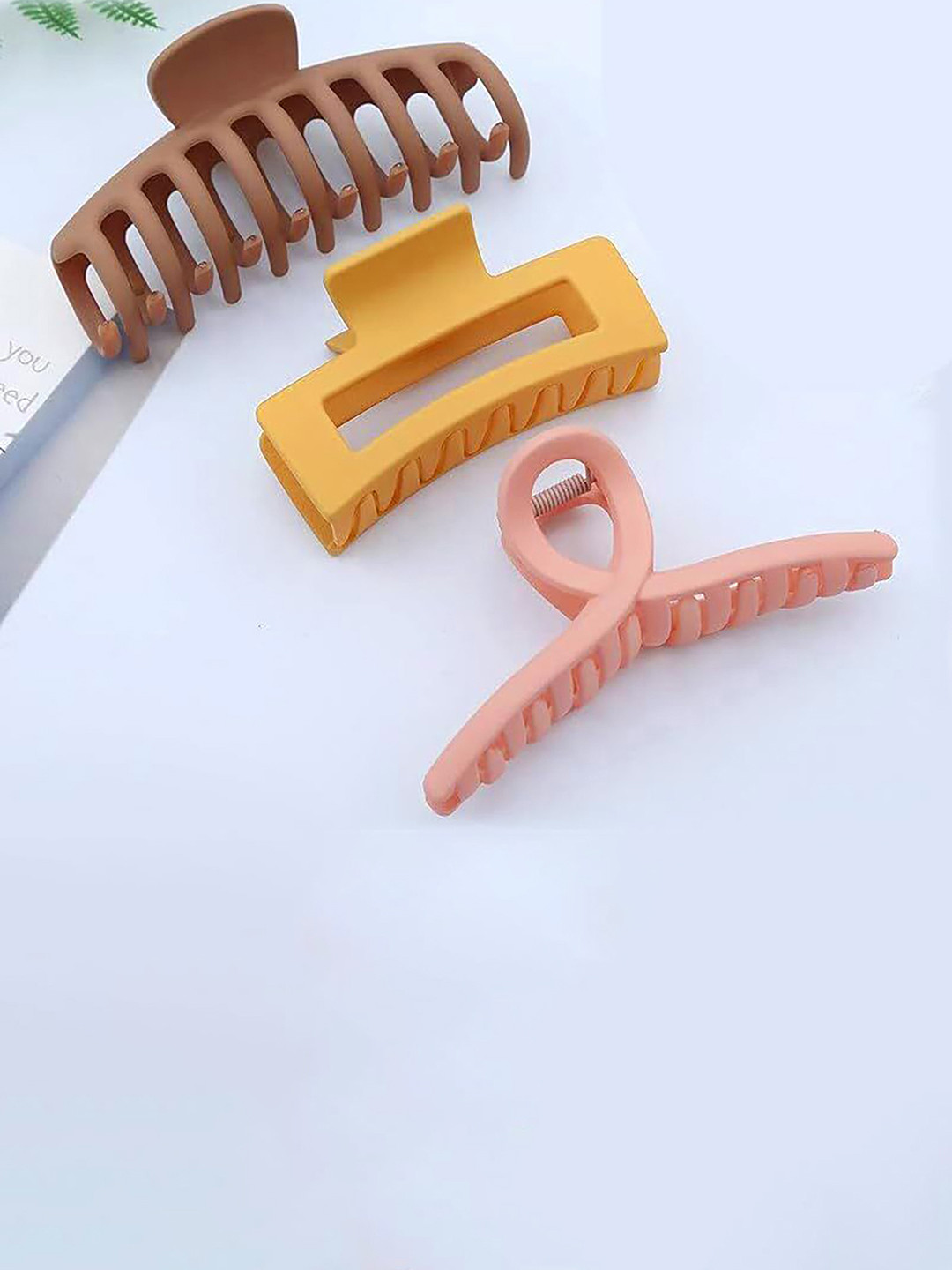 badodiya's Women Set of 3 Matt Claw Clip