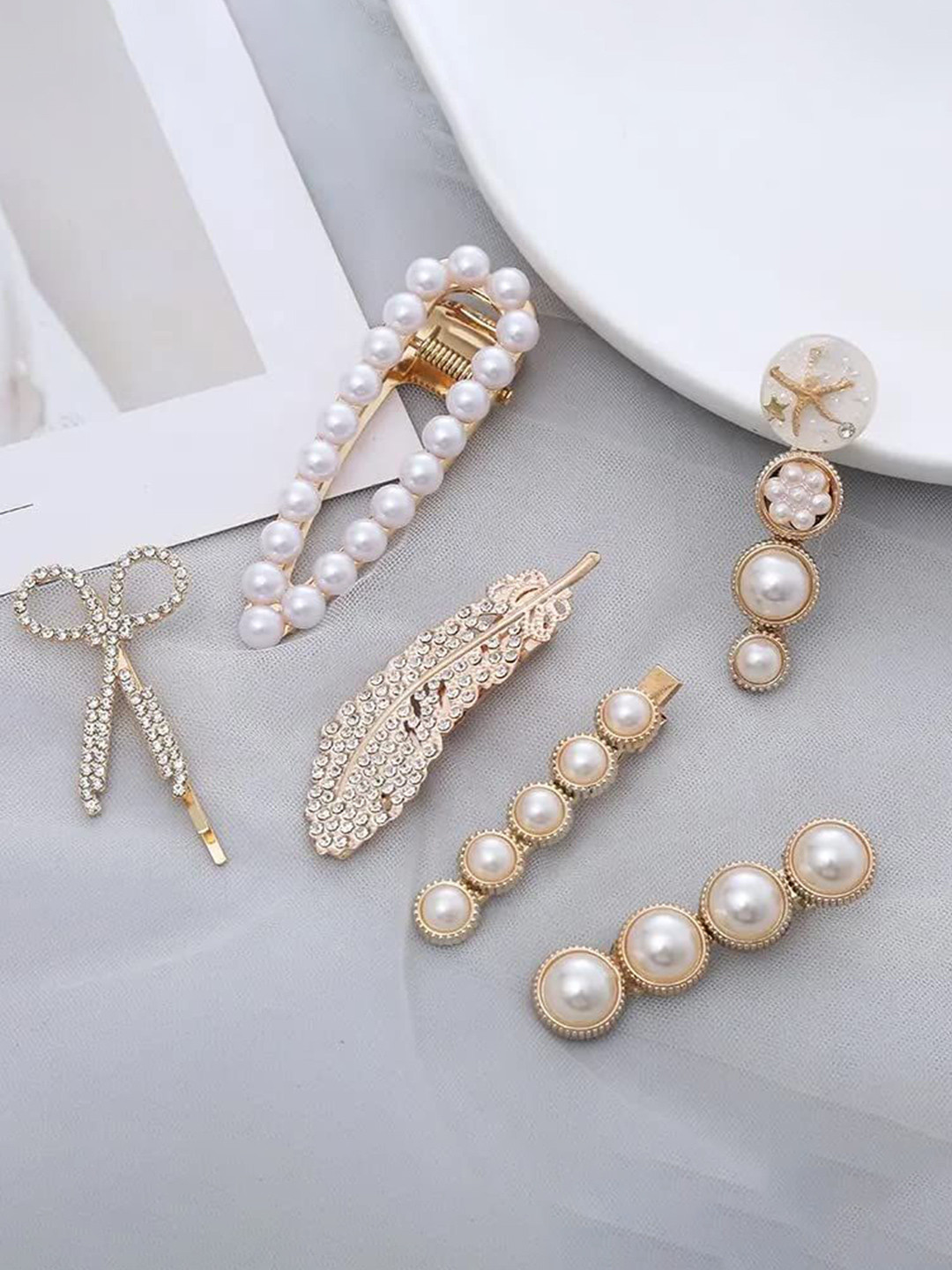 DailyObjects Set Of 12 White Korean Clips and Pins For women