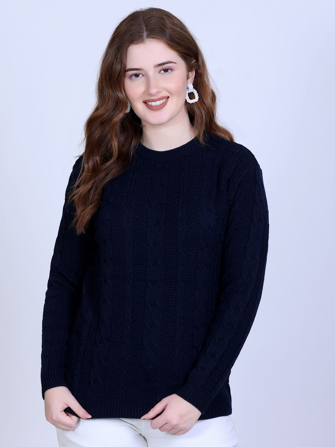 The Roadster Lifestyle Co Women Wool Blend Striped Cardigan