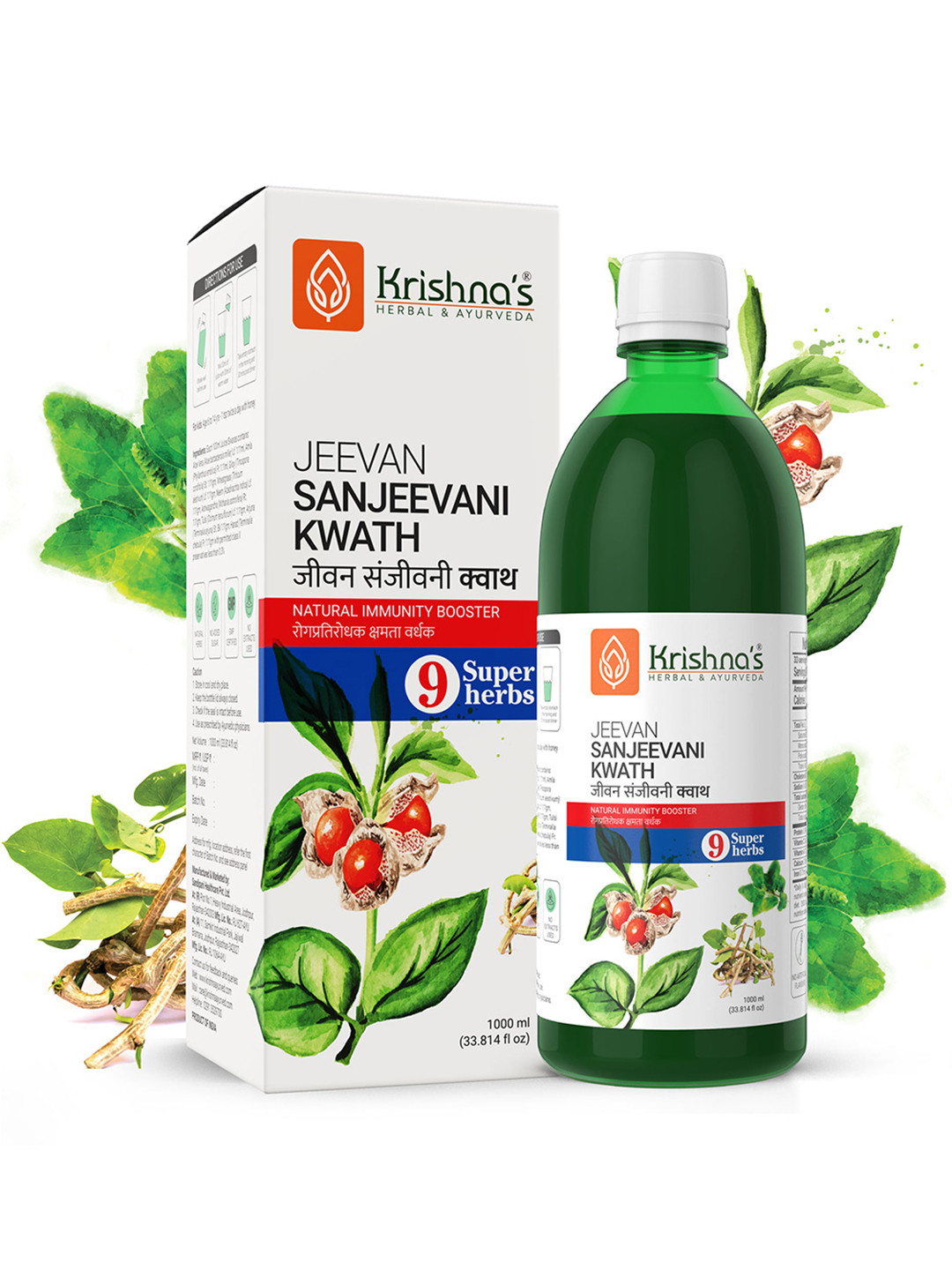 Krishna's Herbal & Ayurveda Jeevan Sanjeevani Kwath To Strengthen Immune System - 1L