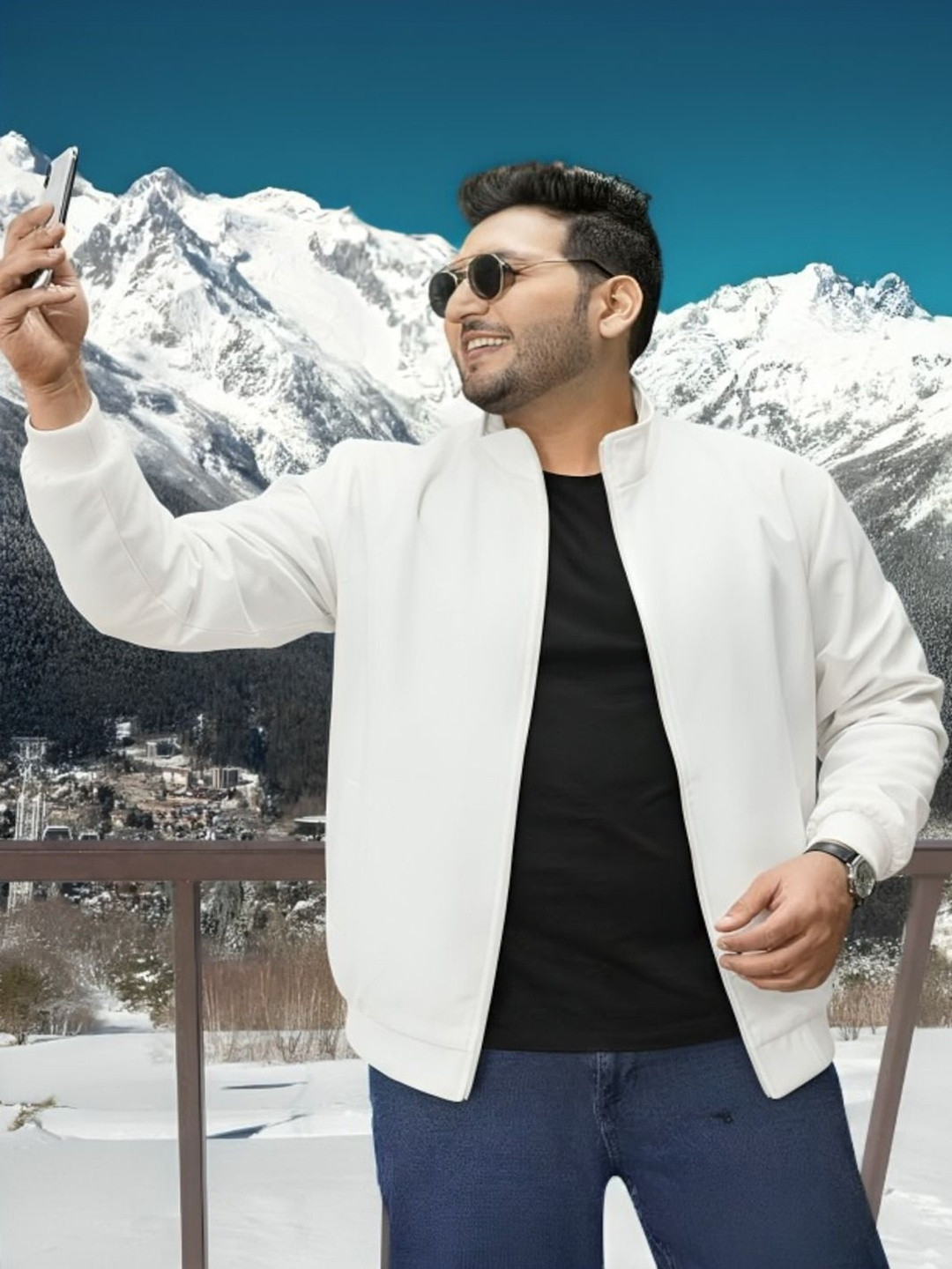 MAYKR Men Lightweight Stand Collar Bomber Jacket