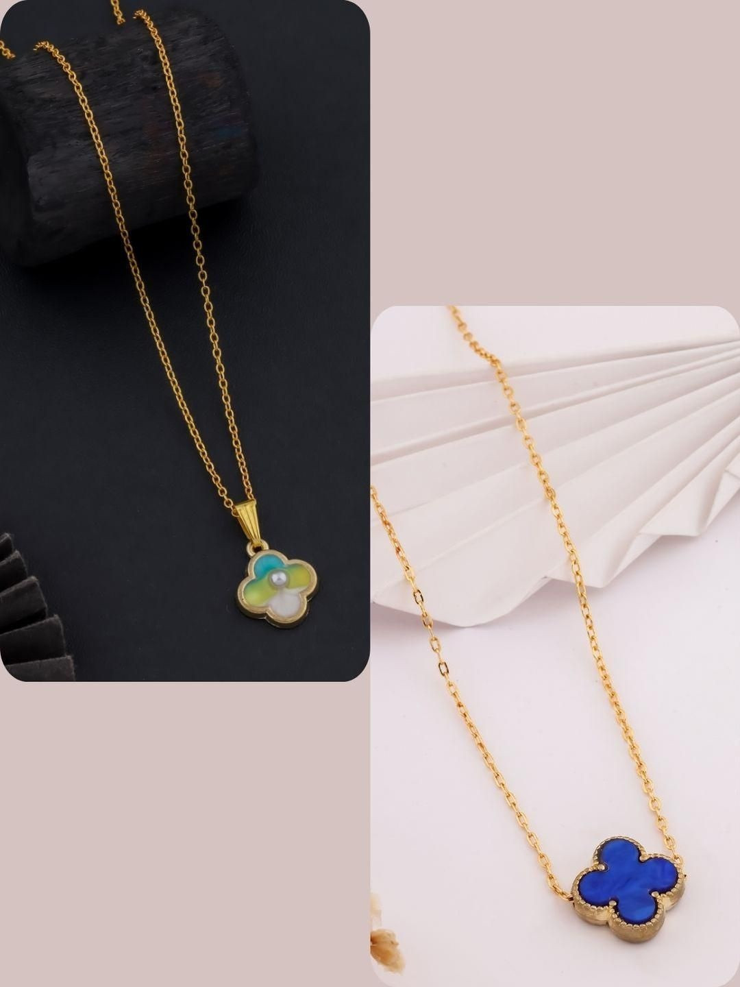 SZN Set Of 2 Women Gold-Plated Charms Necklace With S-Hook