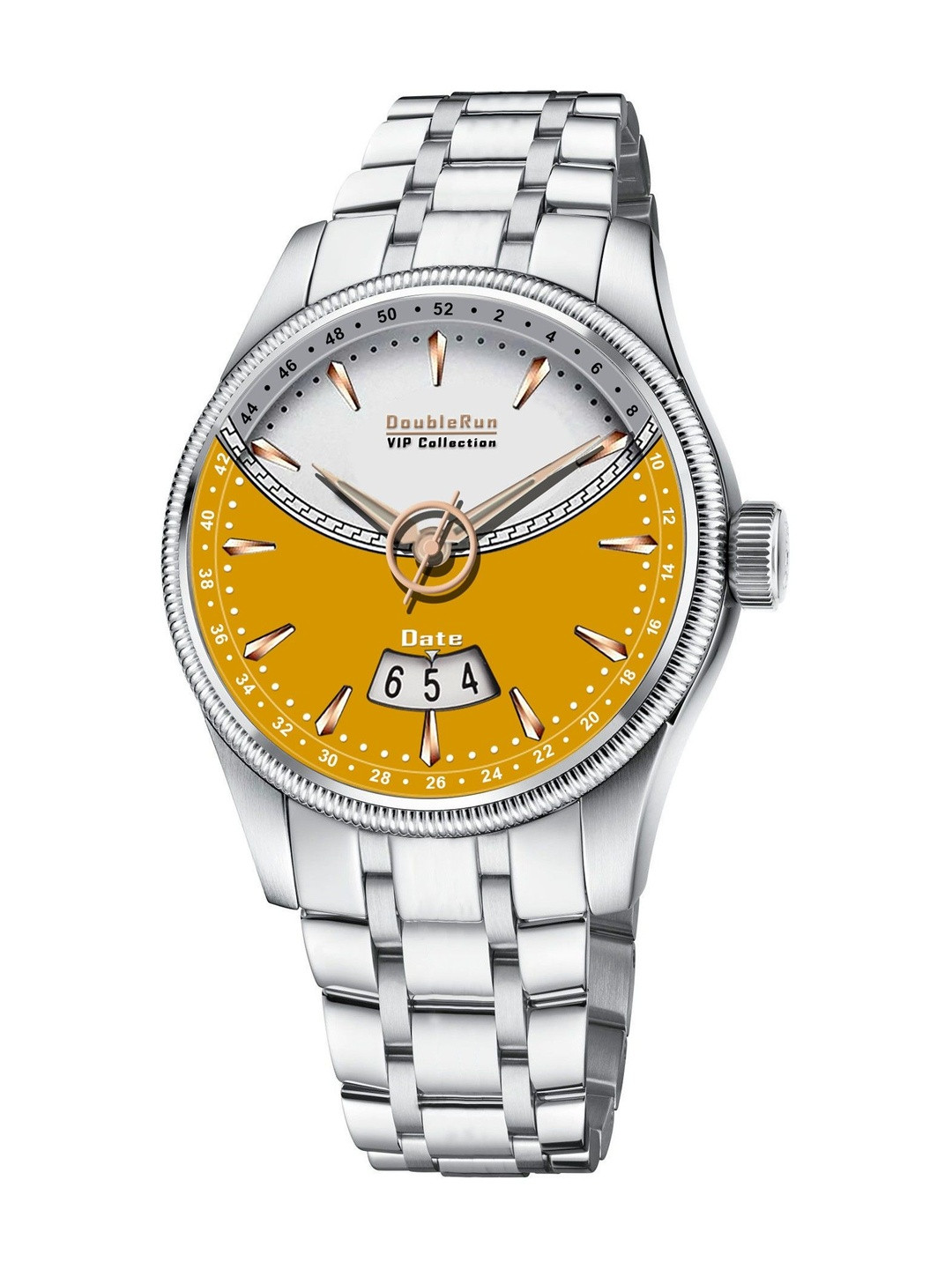 DOUBLERUN Men Chronograph Dial Megnetic Strap Straps Analogue Multi Function Watch
