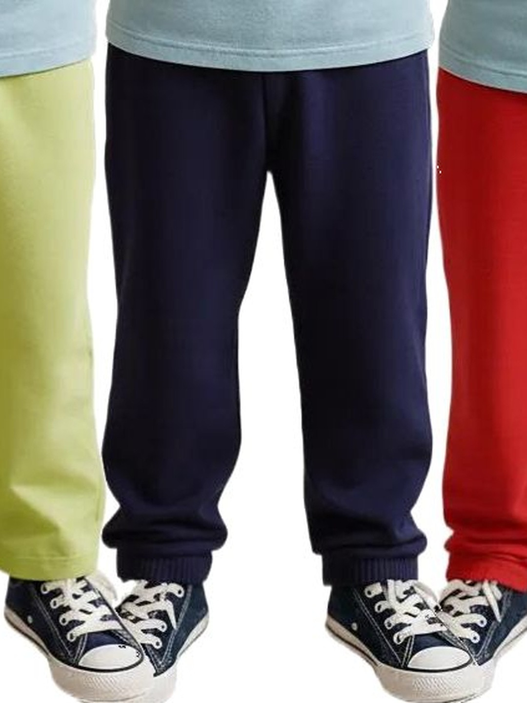 Clothe Funn Kids Pack Of 3 Cotton Mid-Rise Track Pants