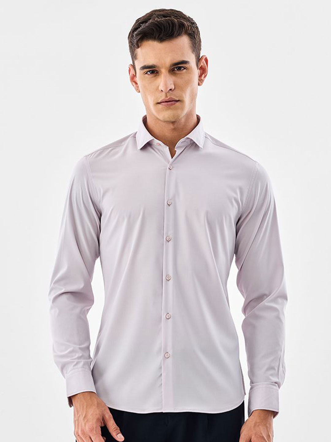Snitch Men Lilac Solid Luxe Shirt