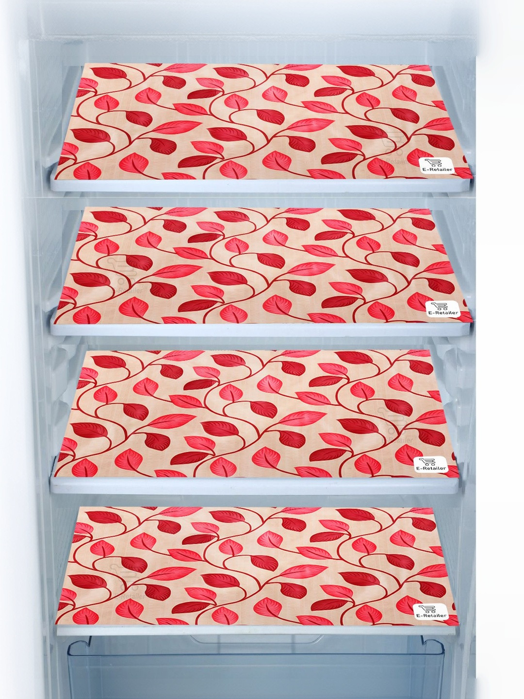 E-Retailer 7 Pieces Set Of 1 Refrigerator Top Cover 2 Fridge Handle Cover & 4 Fridge Mats