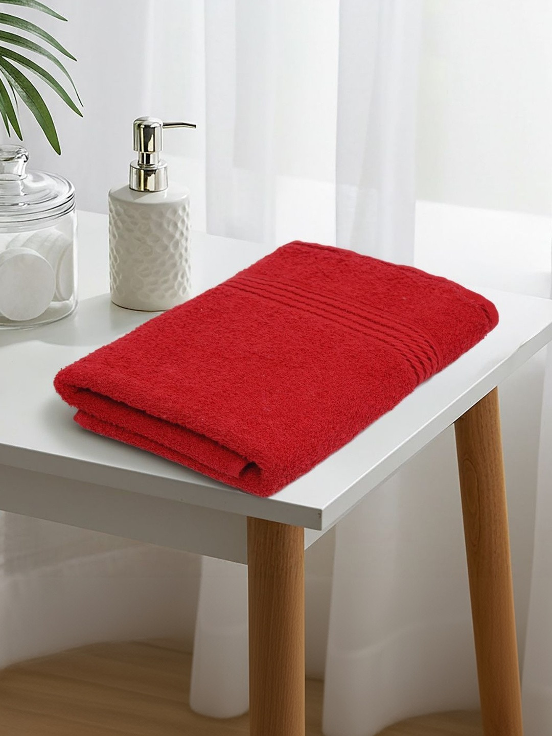 LIBERTY TOWELS Red Pure Cotton 380 GSM Super Absorbent Adult Bath Towel - 1.4 m x 0.7 m