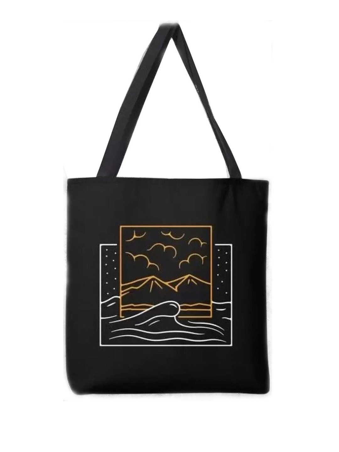 the sack co Women Printed Structured Tote Handbags with Cut Work