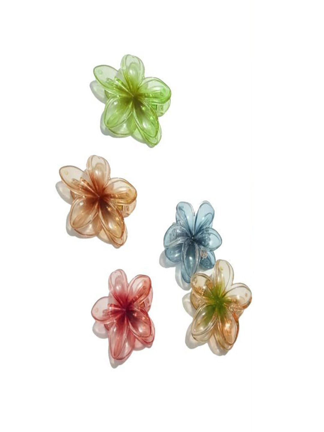 Watch junction Women Set of 5 Flower Shape Mini Claw Clip Hair Accessory