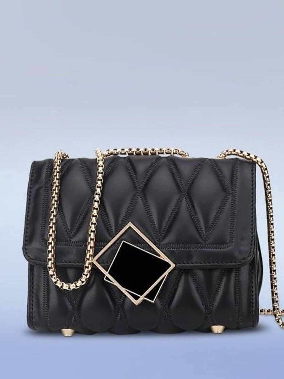 XOVEE Women Textured Structured Sling Bag with Quilted and Metallic Detail