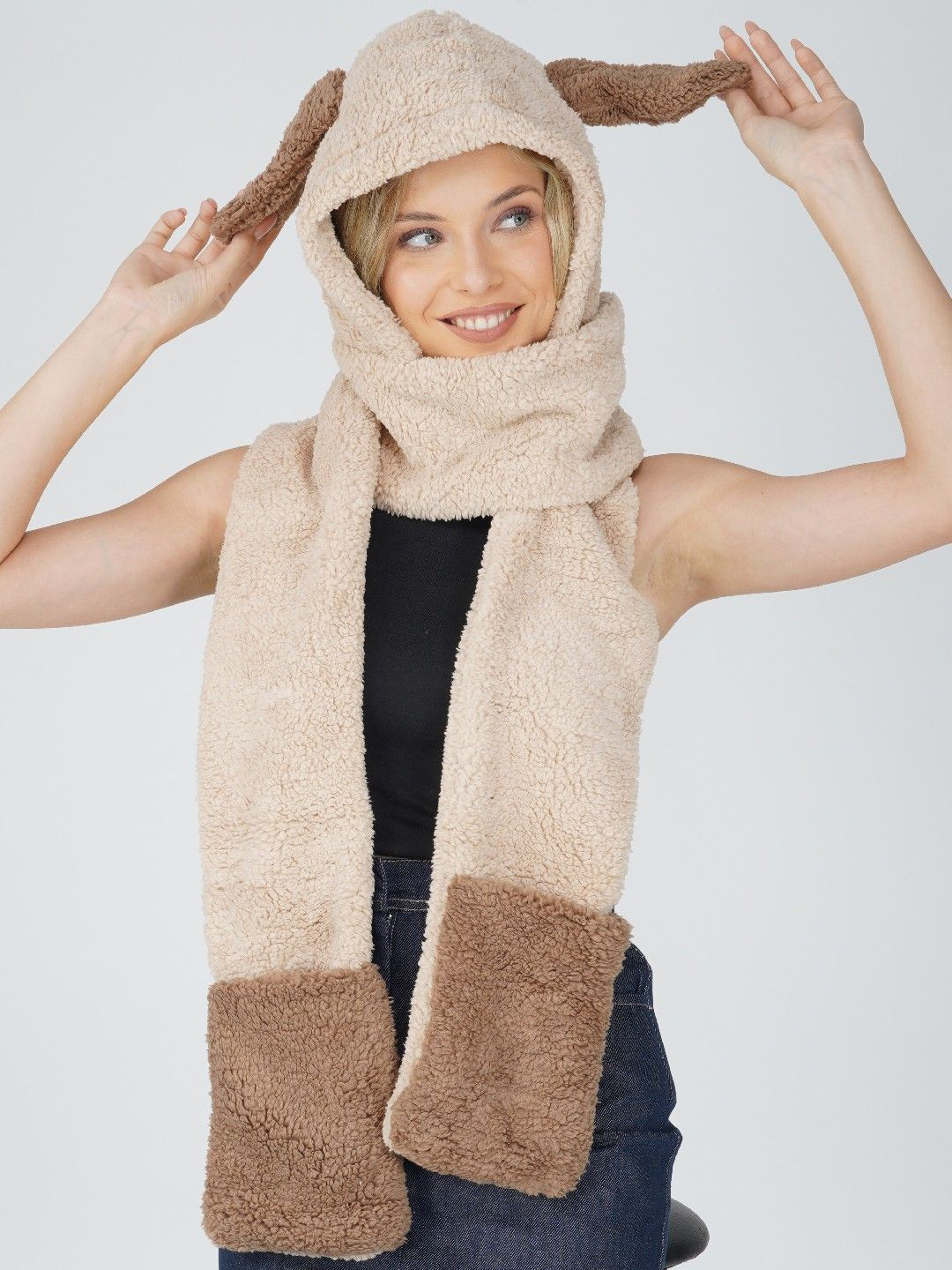 LADONNA Women Colourblocked Cute Warm Scarf