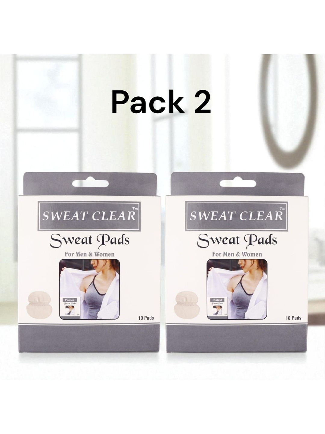 Sweat Clear Set Of 2 Underarm Sweat Pads - 10 Pads Each