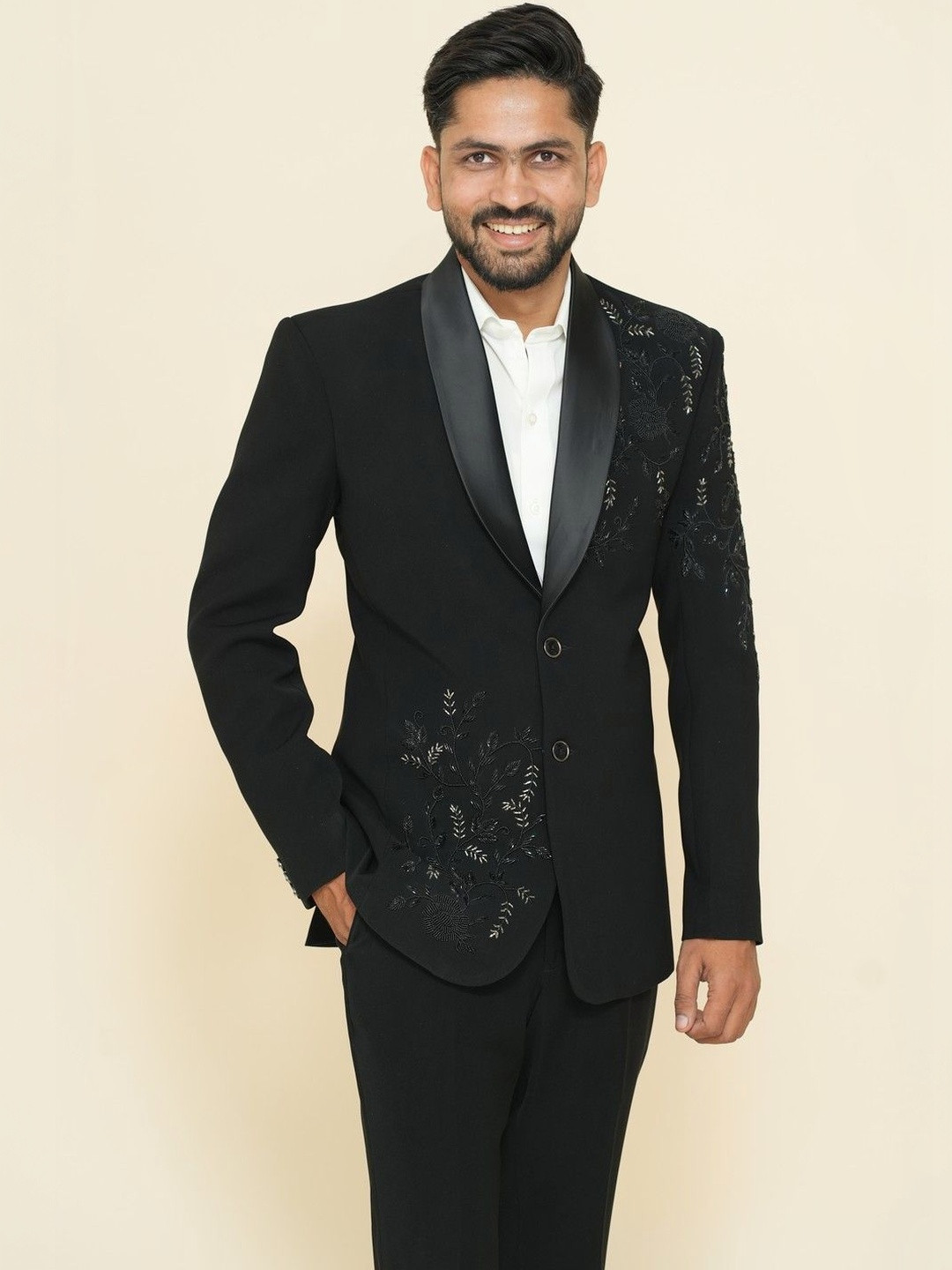 House of Pataudi Black embroidered Jodhpuri Blazers