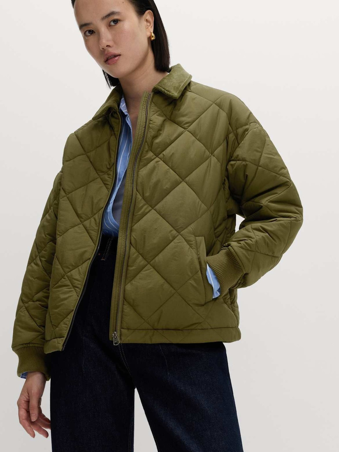 Marks & Spencer Women Spread Collar Lightweight Thermowarmth Quilted Jacket