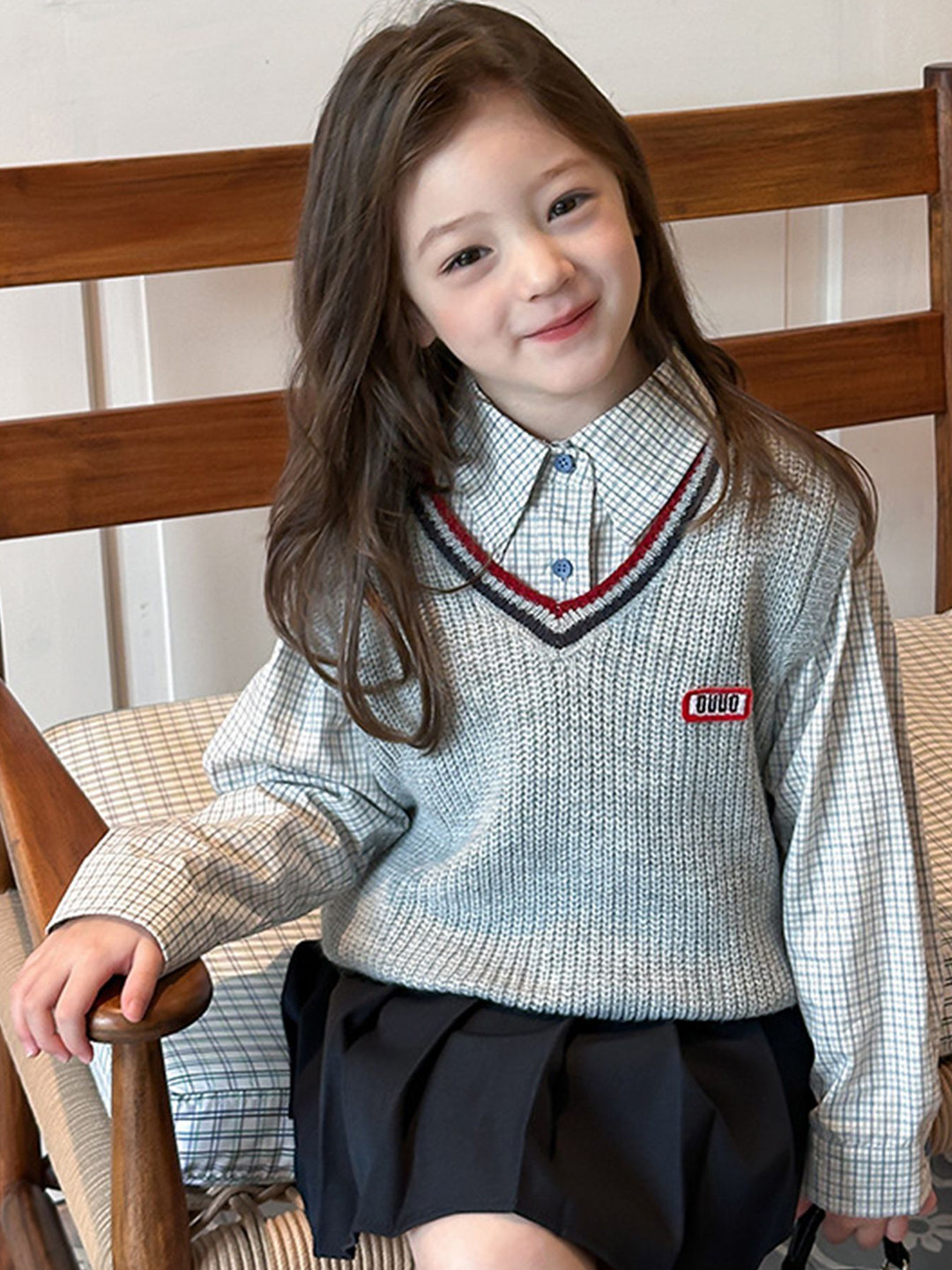 LULU & SKY Girls Ribbed Sweater Vest