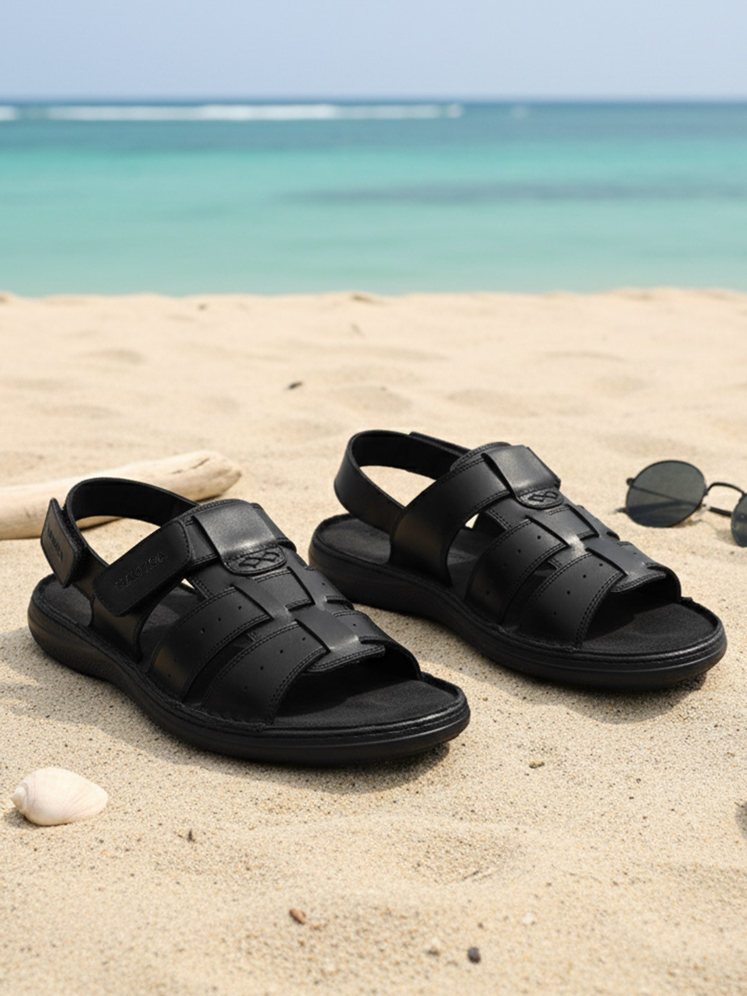 Nautica Men Leather Fisherman Sandals