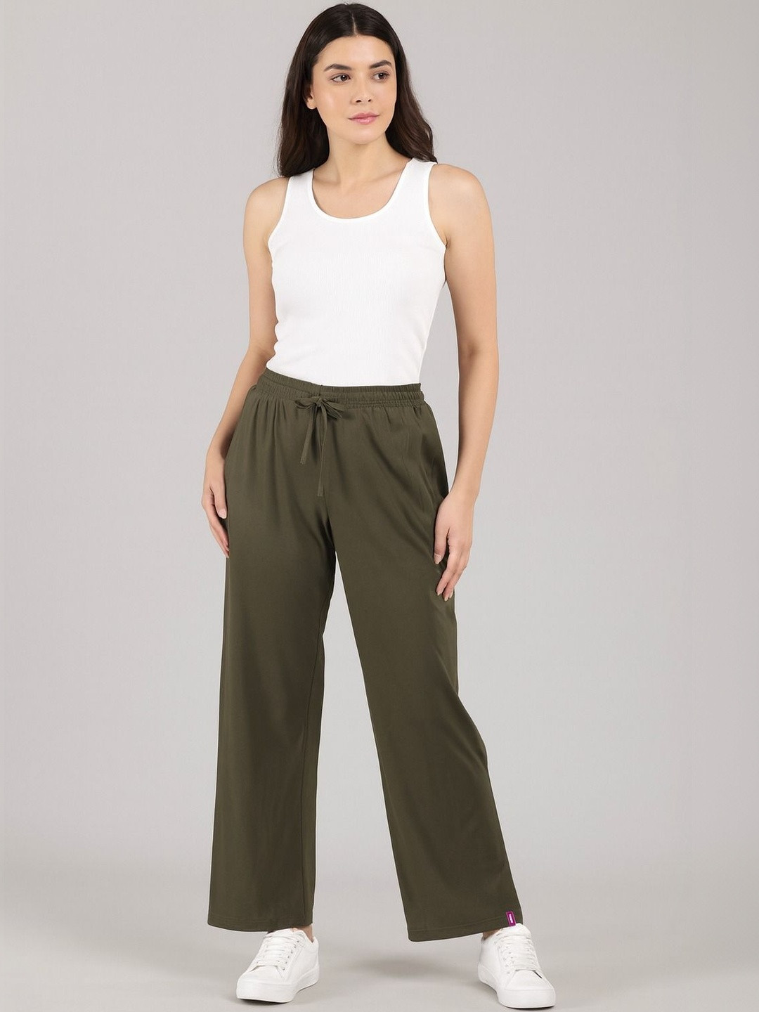 CUPID Women Fern High-Rise Flared Cotton Track Pants