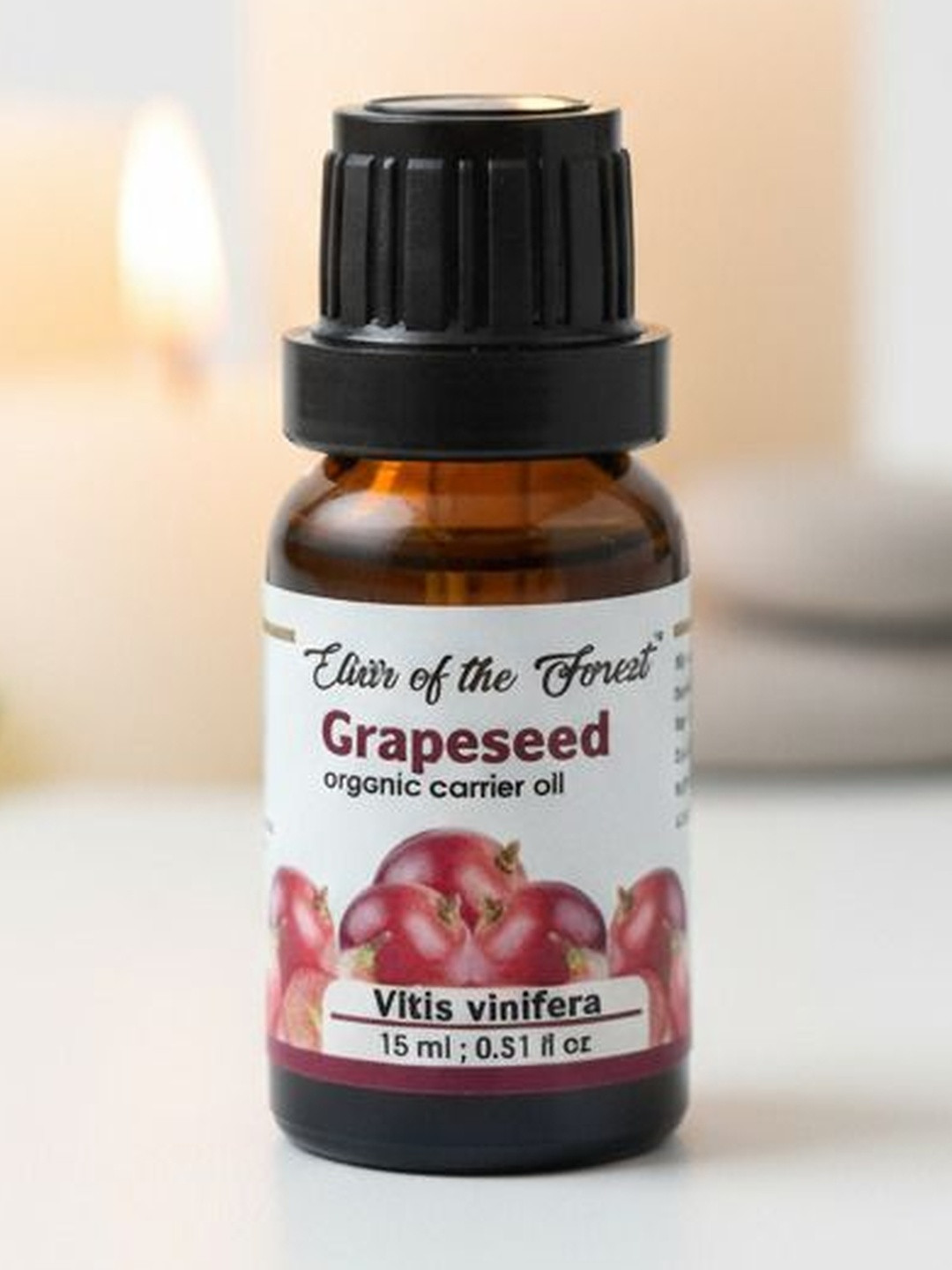 ELIXIR OF THE FOREST Grapeseed Organic Carrier Oil For Moisturizes & Softens Skin - 15 ml