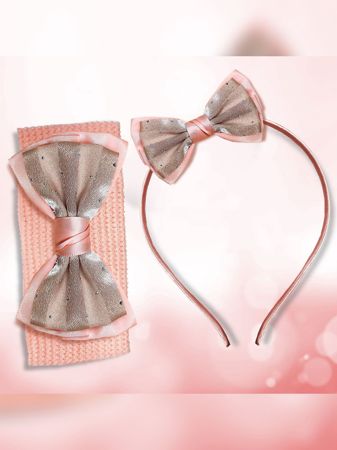 LYKAA Girls Set of 2 Satin Bow Hairband