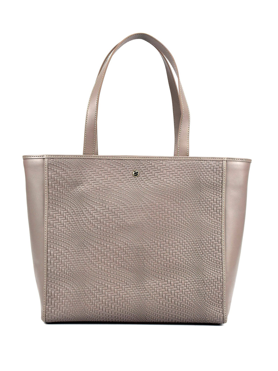El'Curio Women Textured Leather Oversized Shopper Shoulder Bag With Cut Work