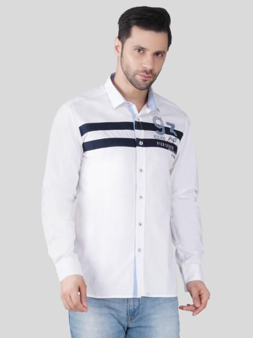 PIER 7 Men Premium Solid Cotton Casual Shirt