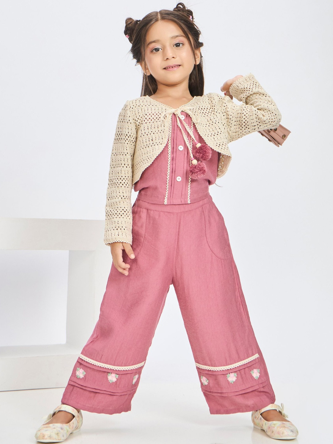 Peppermint Girls T-shirt & Trousers With Jacket Clothing Set