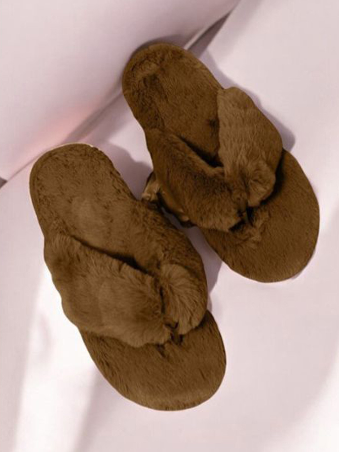 M 2 C Women Furry Thong Room Slippers