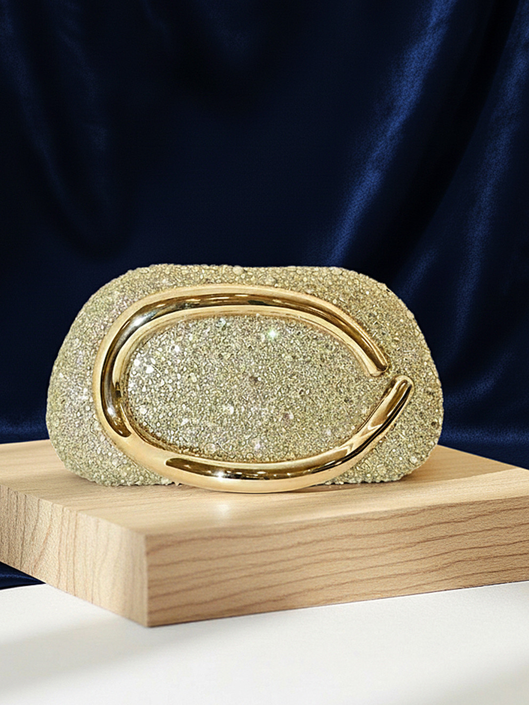 bebe Embellished Rhinestone Studded Box Clutch