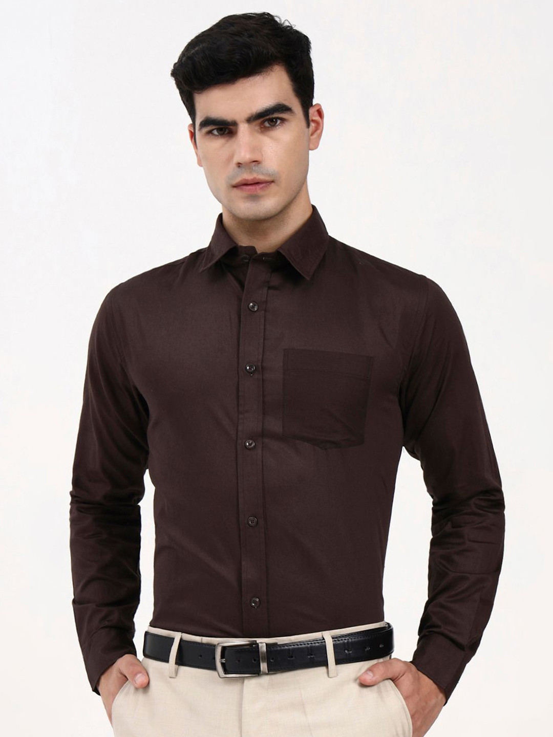 Ya Qalbi Men Premium Spread Collar Long Sleeves Tailored Fit Formal Shirt