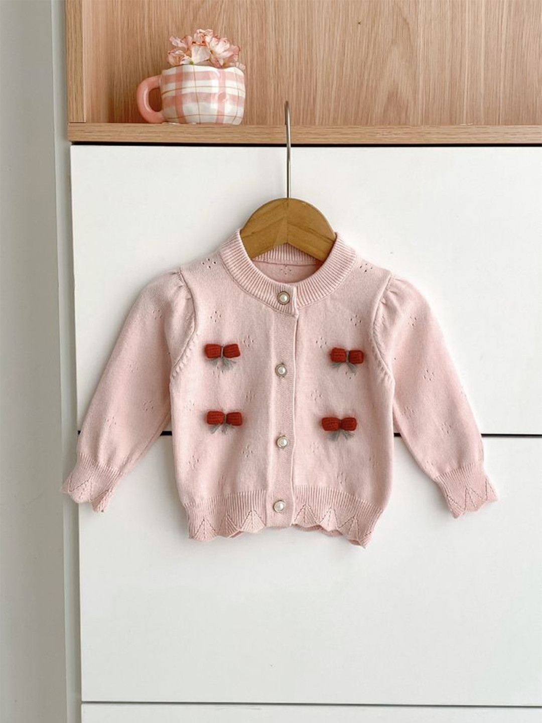 LULU & SKY Girls Cherry-Applique Cardigan
