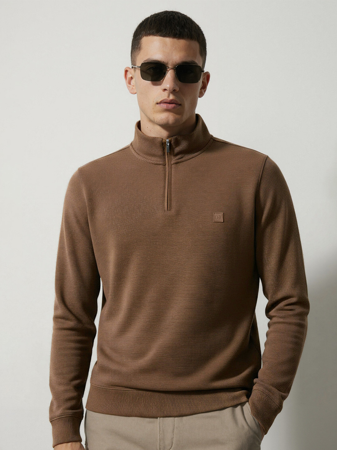 DAMENSCH Men Mock Collar Pullover Sweatshirt