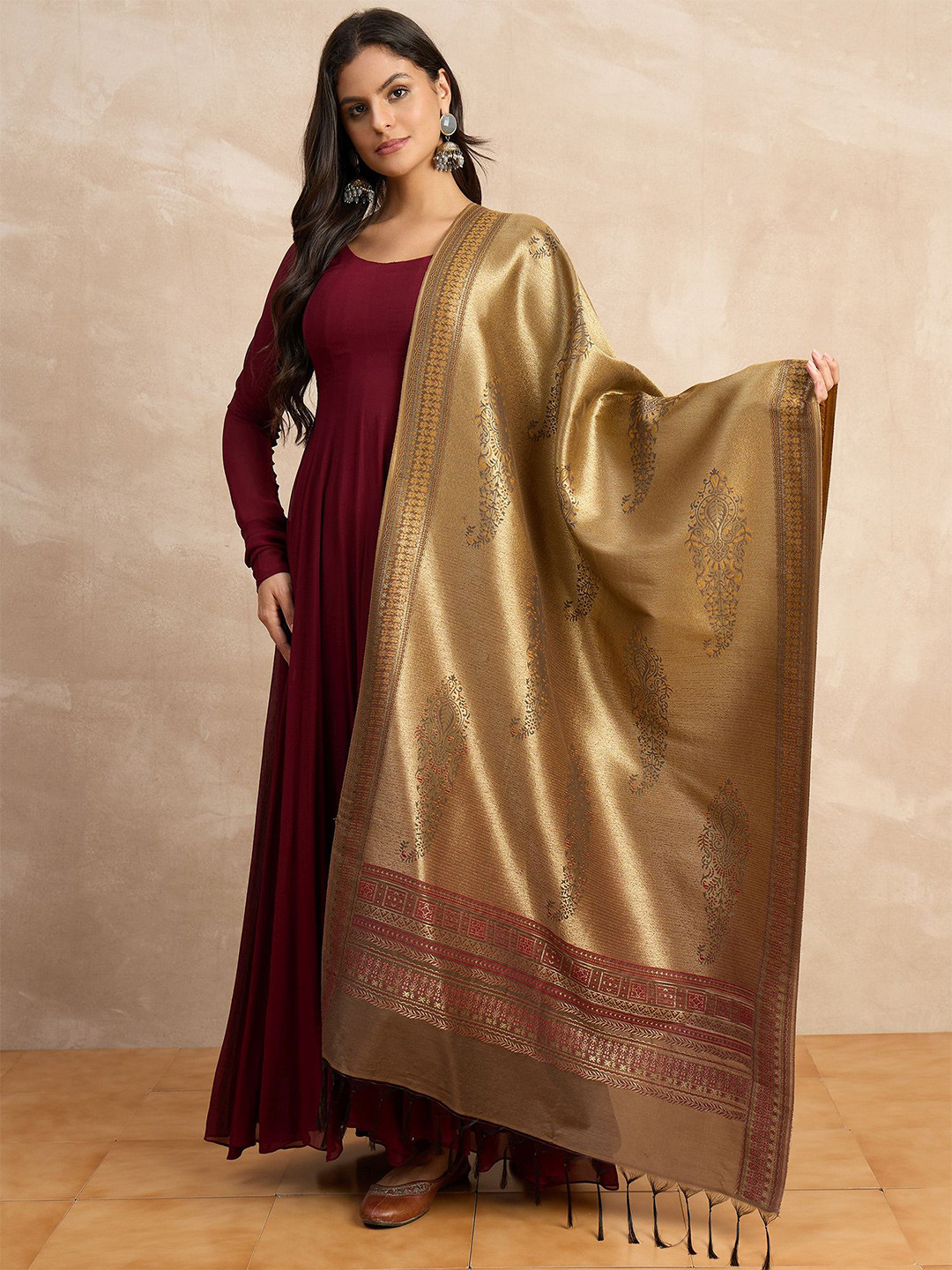 STADO Ethnic Motifs Woven Design Dupatta