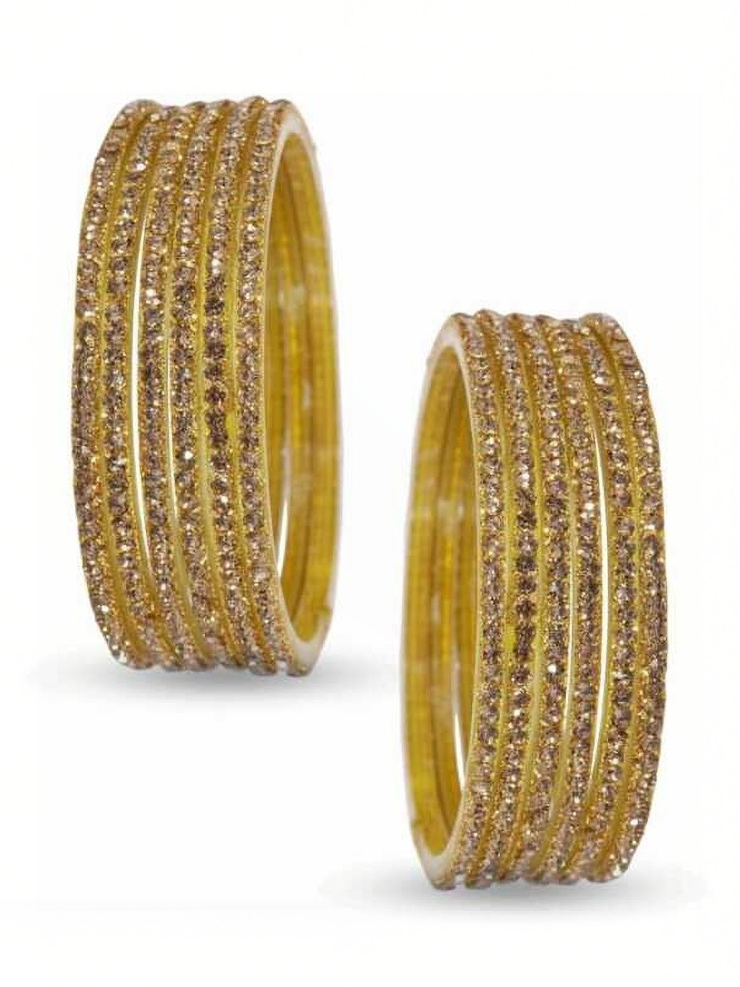 Adiba Fashion Factory Set Of 12 Stone Studded Glass Bangle