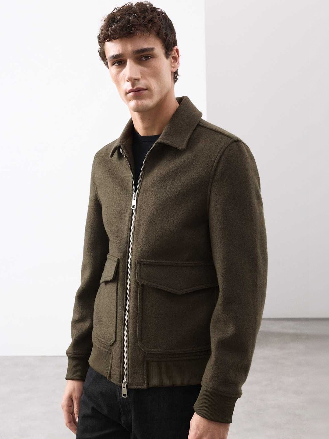 Marks & Spencer Men Wool Rich Bomber Jacket
