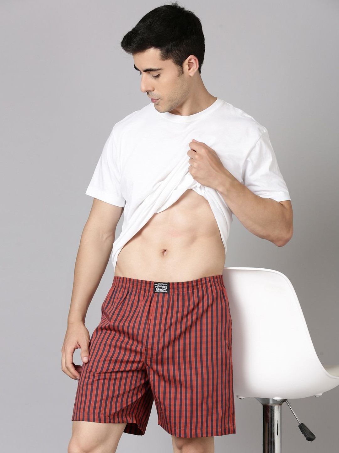 Levis Men Checked Inner Elastic Pure Cotton Boxers